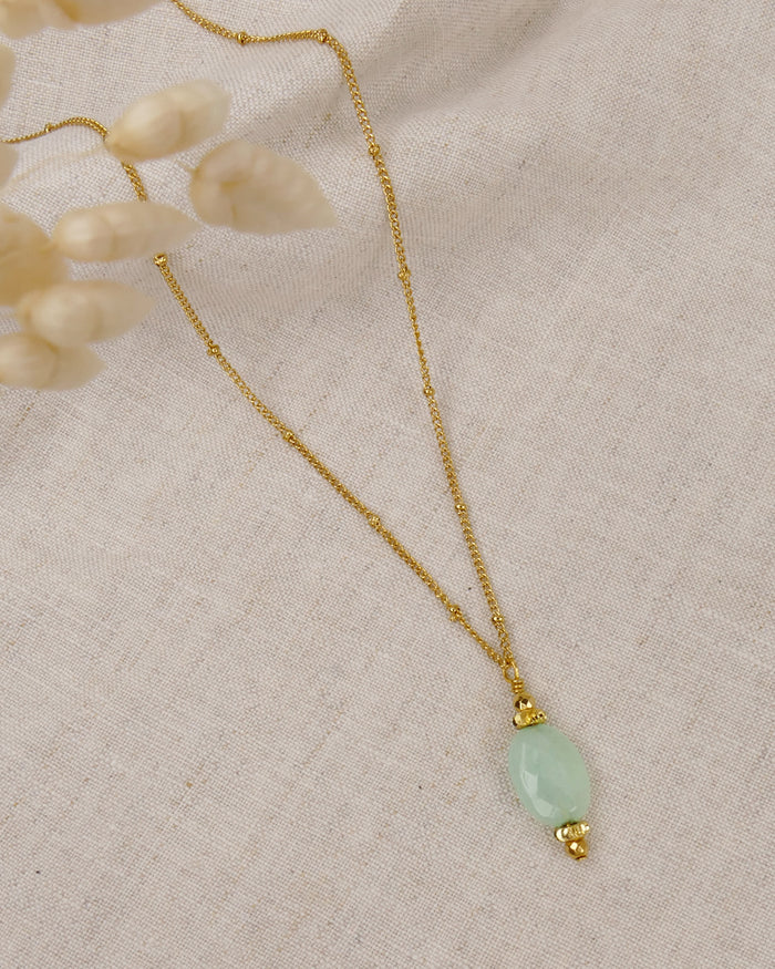 Collier BLISS - Vert Aqua Doré
