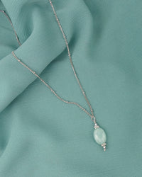Collier BLISS - Vert Aqua Argenté