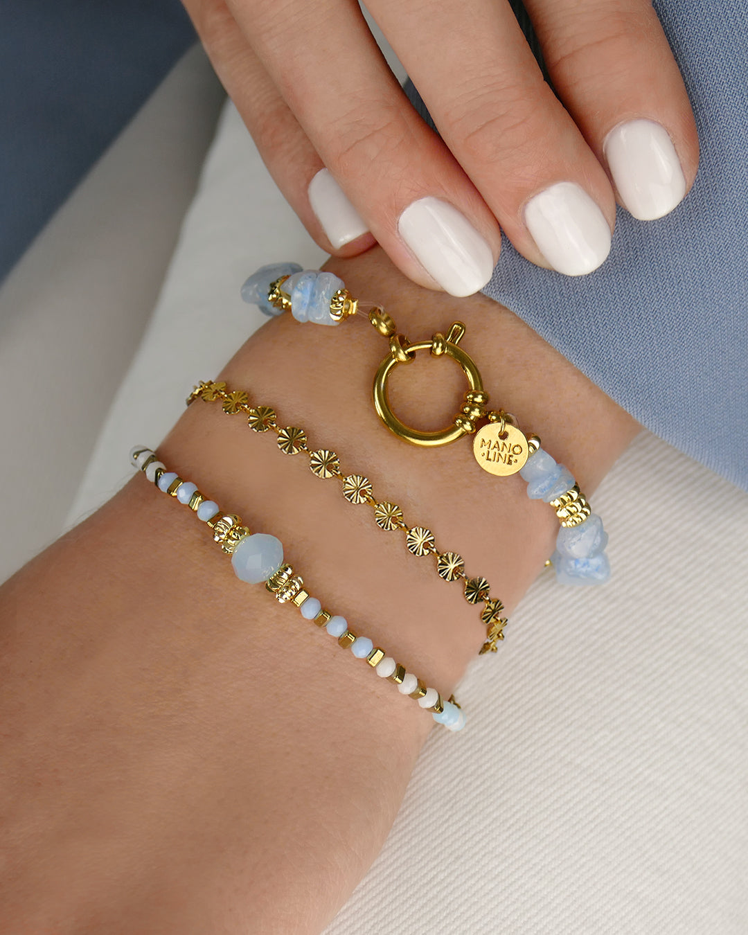 Coffret MATTIA - Bleu ciel Doré