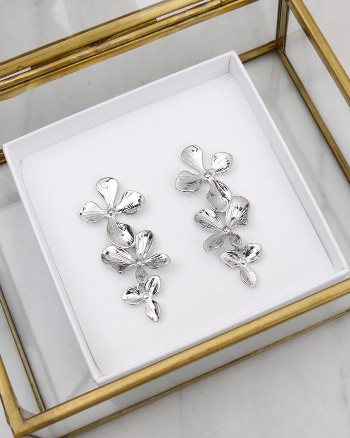 Boucles d'oreilles FLORA - Argenté