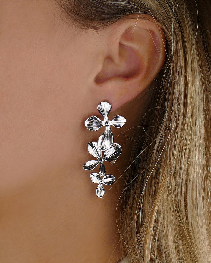 Boucles d'oreilles FLORA - Argenté