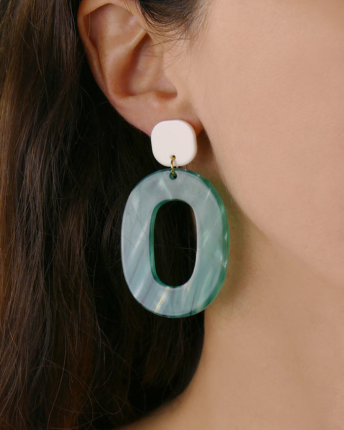 Boucles d'oreilles HOLY - Vert menthe