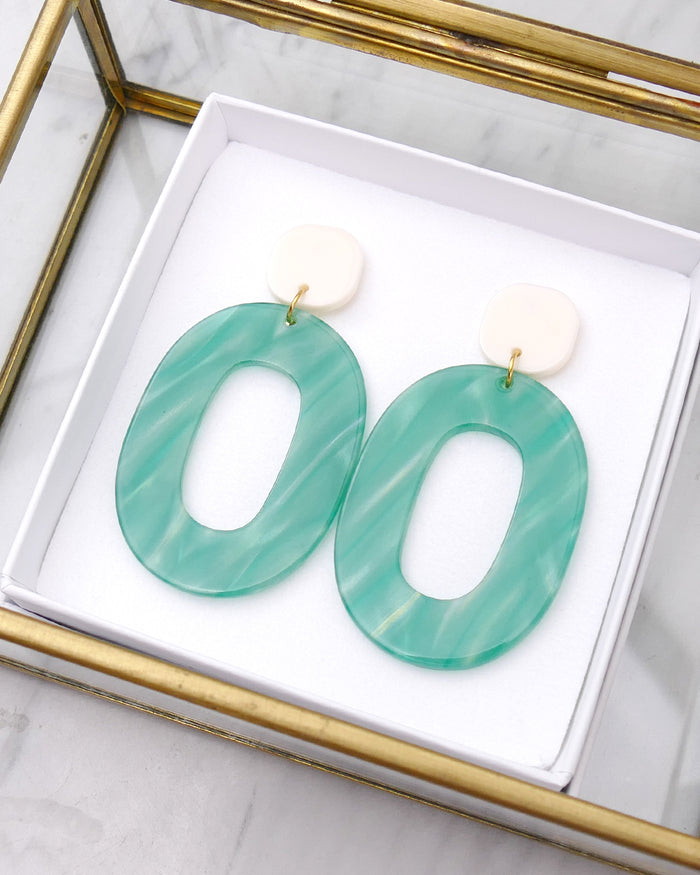 Boucles d'oreilles HOLY - Vert menthe