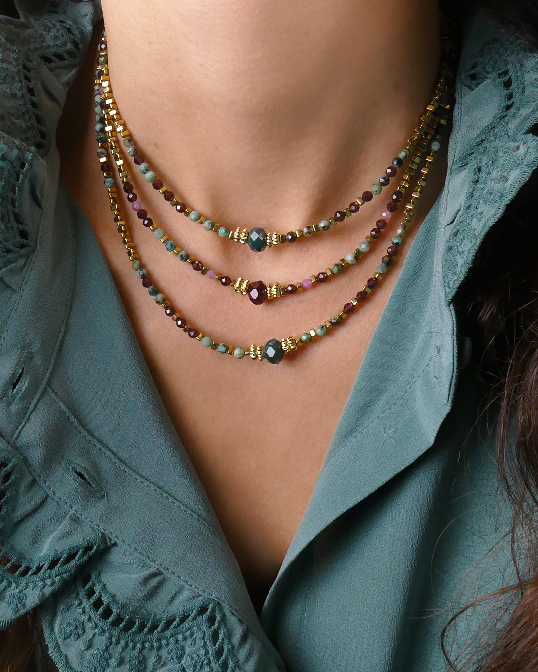 Collier INDIRA - Vert