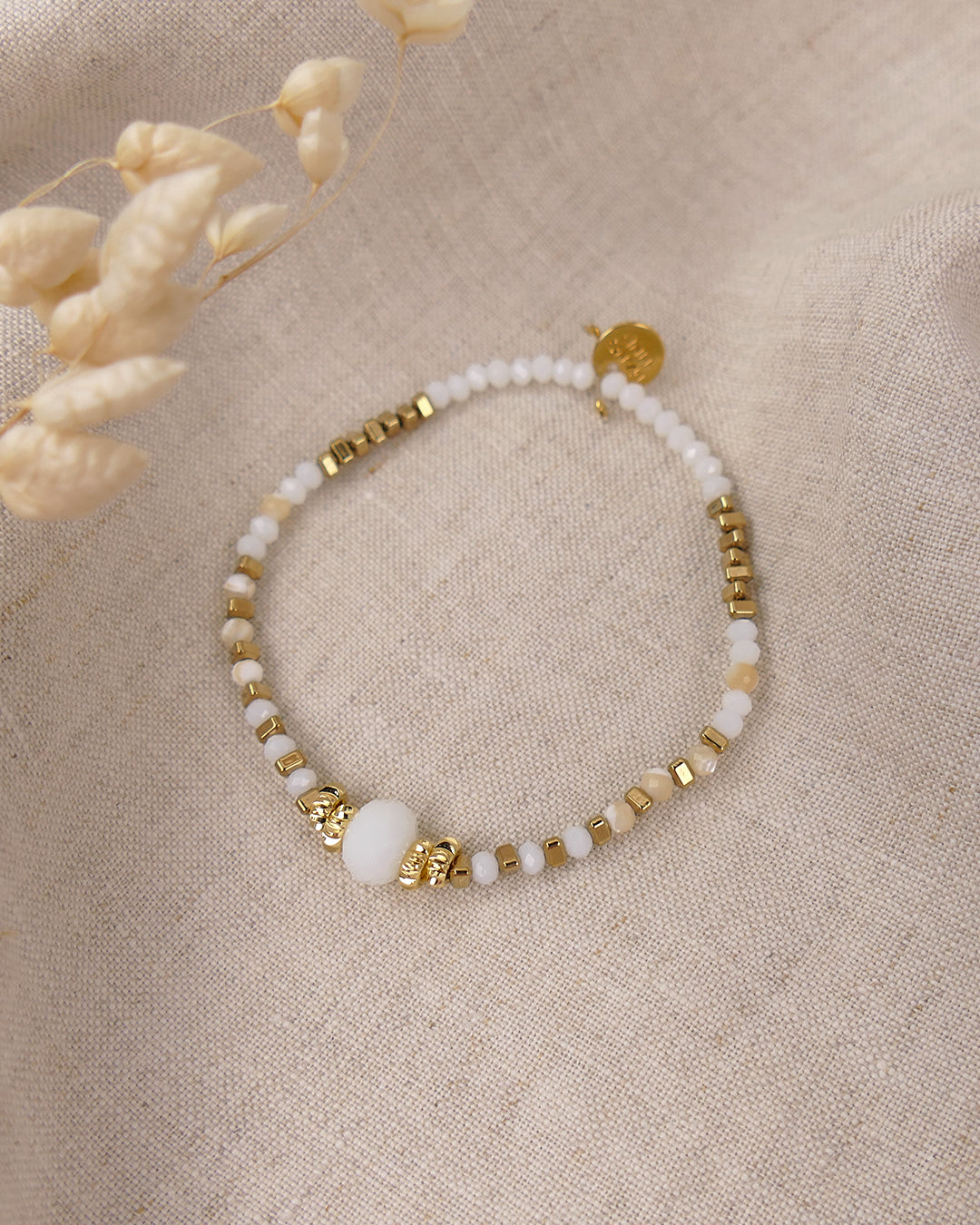 Bracelet INDIRA - Blanc Doré