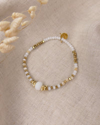 Bracelet INDIRA - Blanc Doré