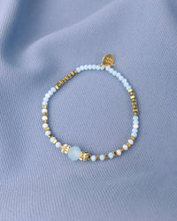 Bracelet INDIRA - Bleu Ciel Doré