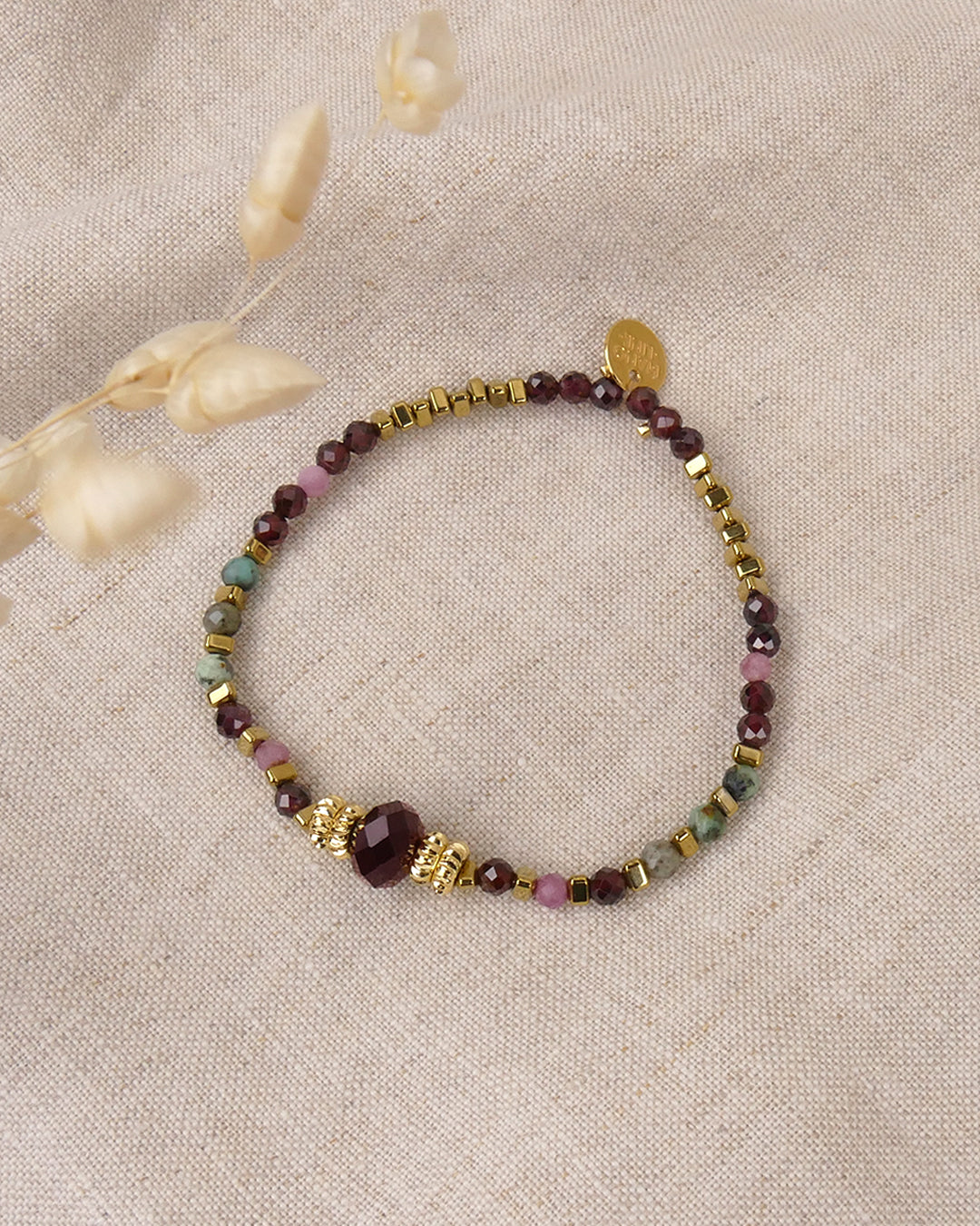 Bracelet INDIRA - Prune Doré