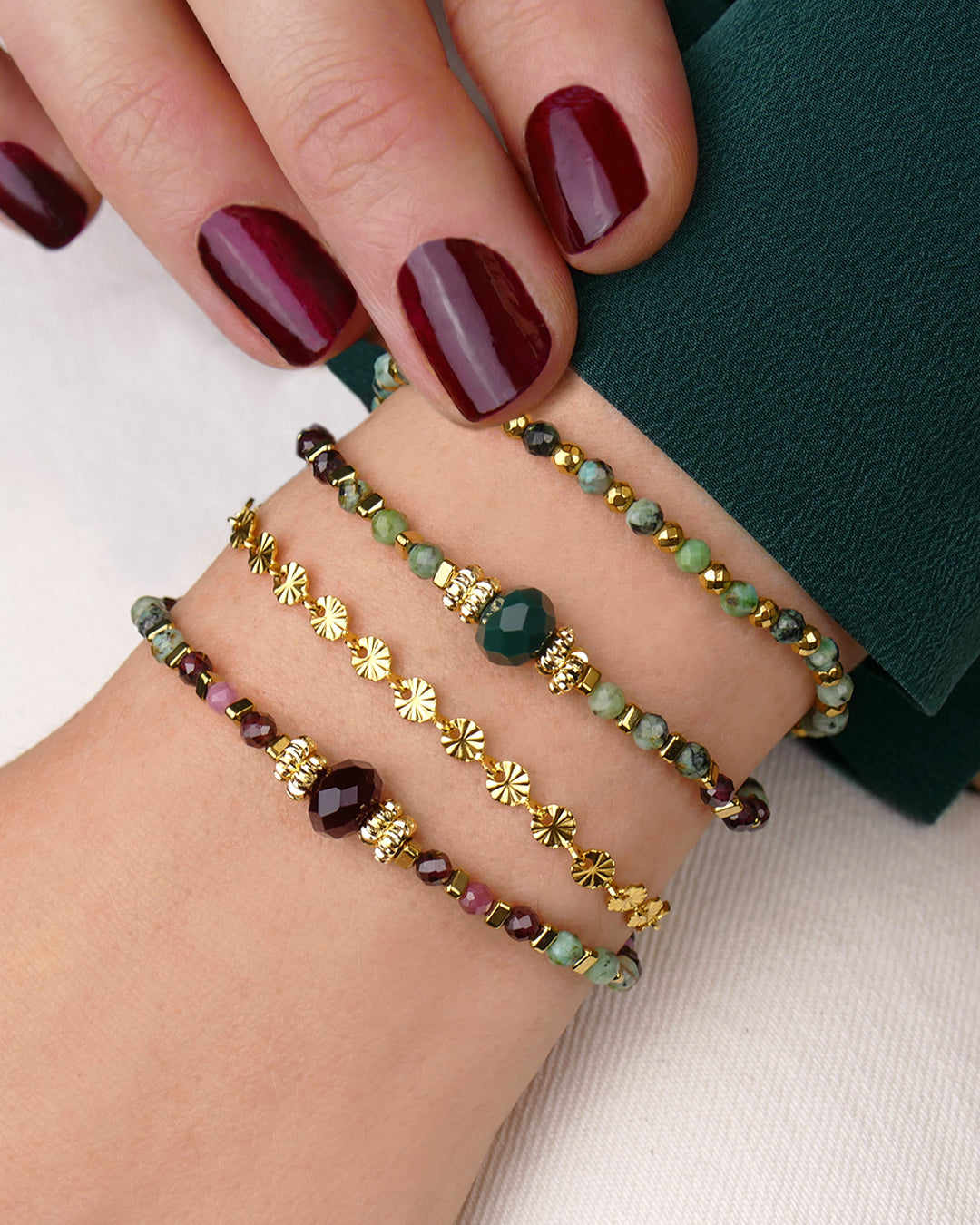 Bracelet INDIRA - Vert Doré