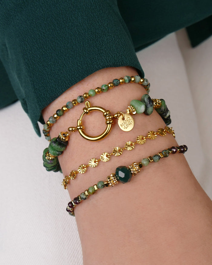 Bracelet INDIRA - Vert Doré
