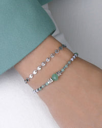 Bracelet INDIRA - Vert menthe Argenté