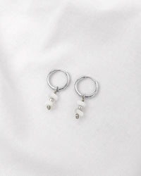 Boucles d'oreilles KYMIE Blanches - Argenté