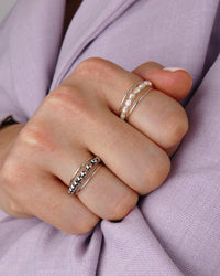 Bague MOLLY - Blanche Argenté