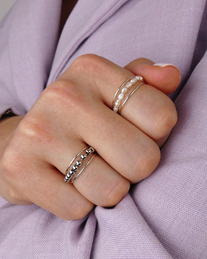 Bague MOLLY - Blanche Argenté
