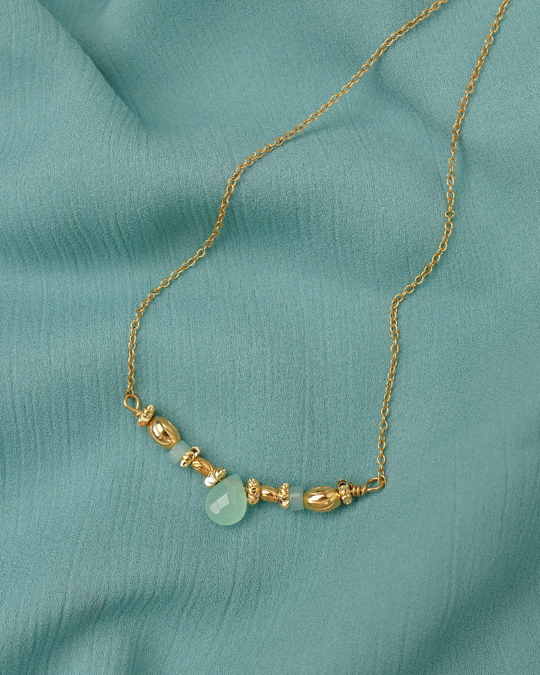 Collier STINA - Vert Aqua Doré