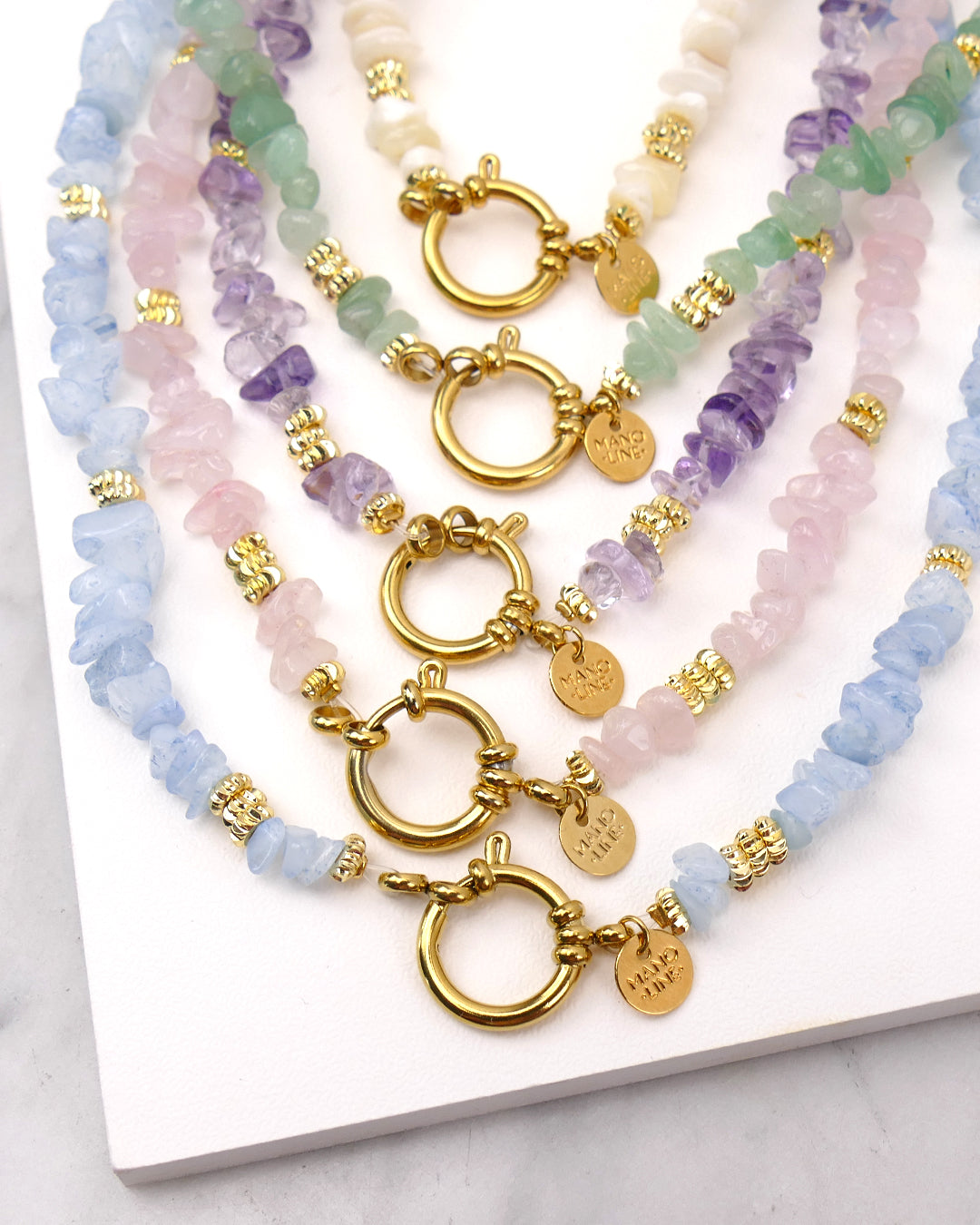 Collier TIAMO - Bleu Ciel Doré