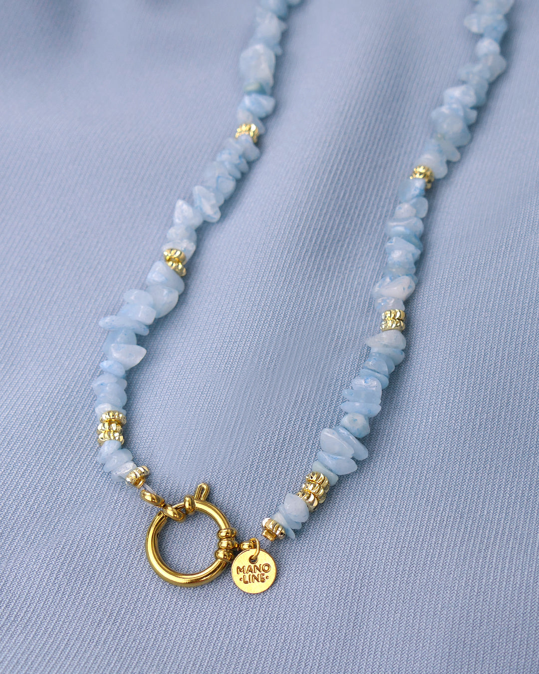 Collier TIAMO - Bleu Ciel Doré