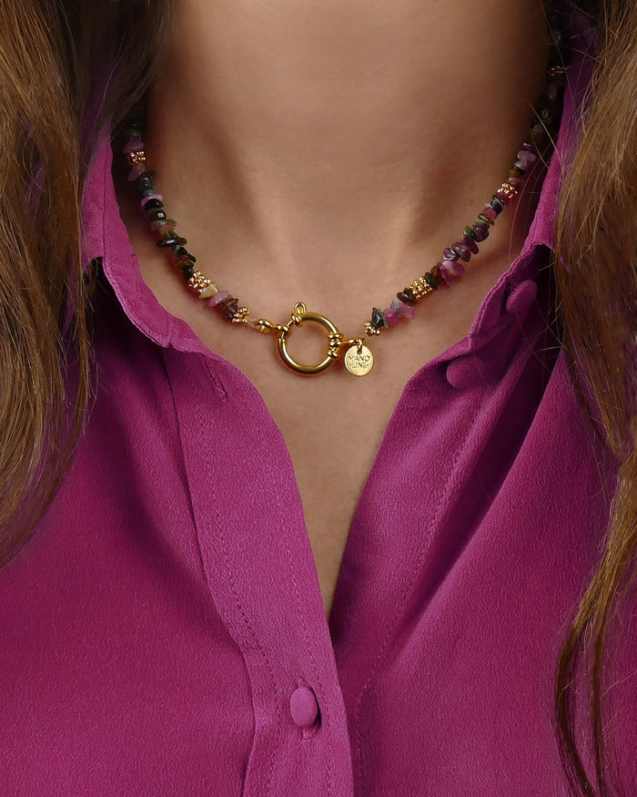 Collier TIAMO - Prune Doré