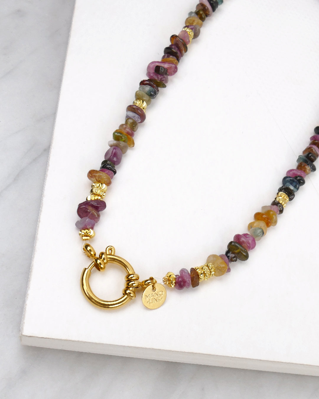 Collier TIAMO - Prune Doré