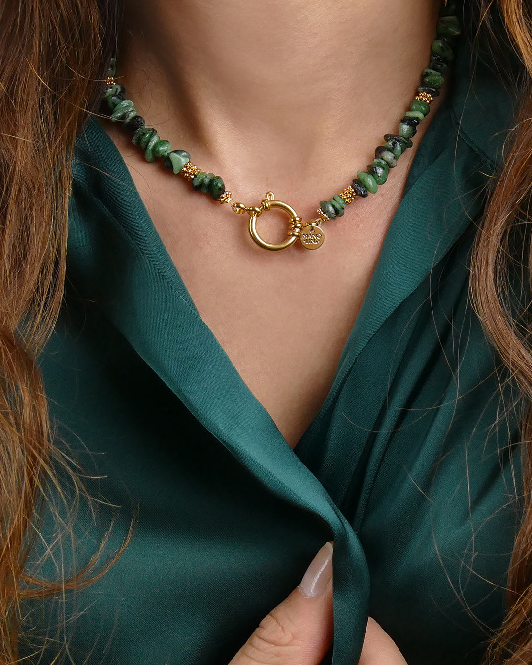 Collier TIAMO - Vert Doré