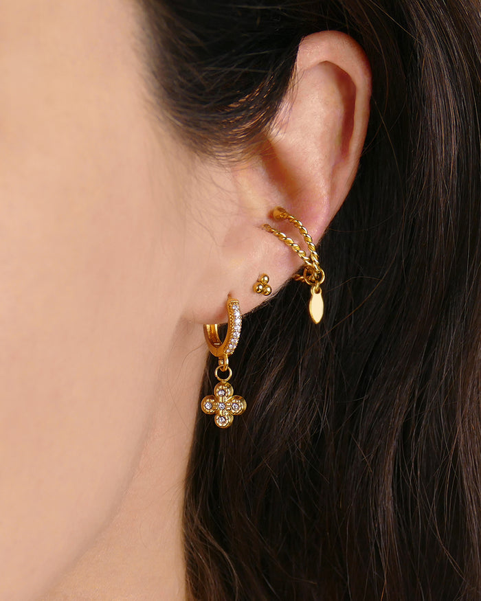 Boucles d'oreilles TRÈFLE Strass