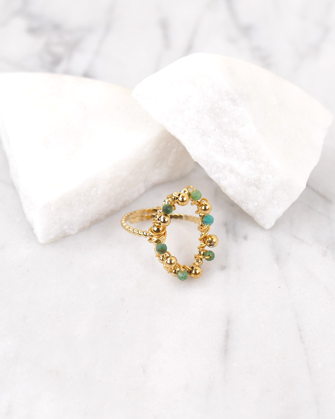 Bague MILAN - Verte Doré