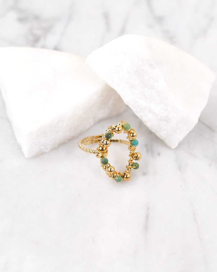 Bague MILAN - Verte Doré