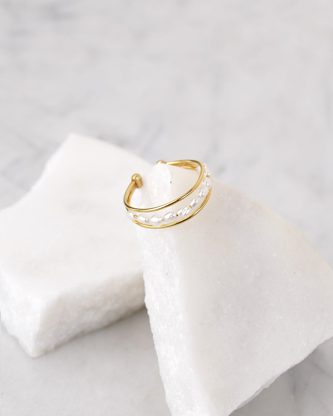 Bague MOLLY - Blanche Doré