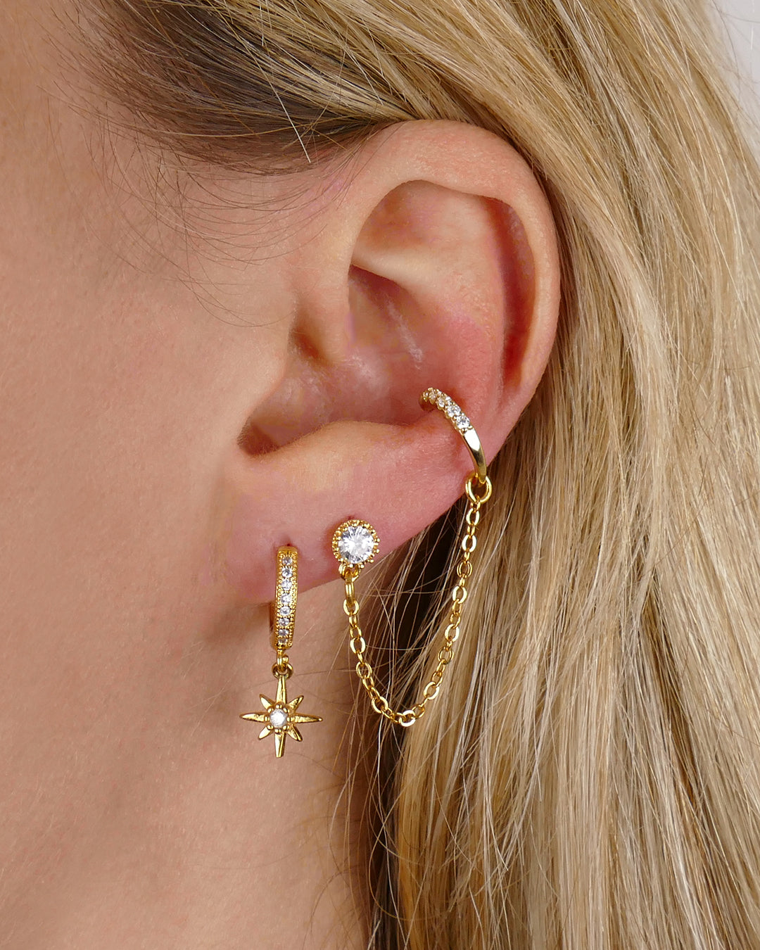 Earcuff + Clou SHINE - Doré