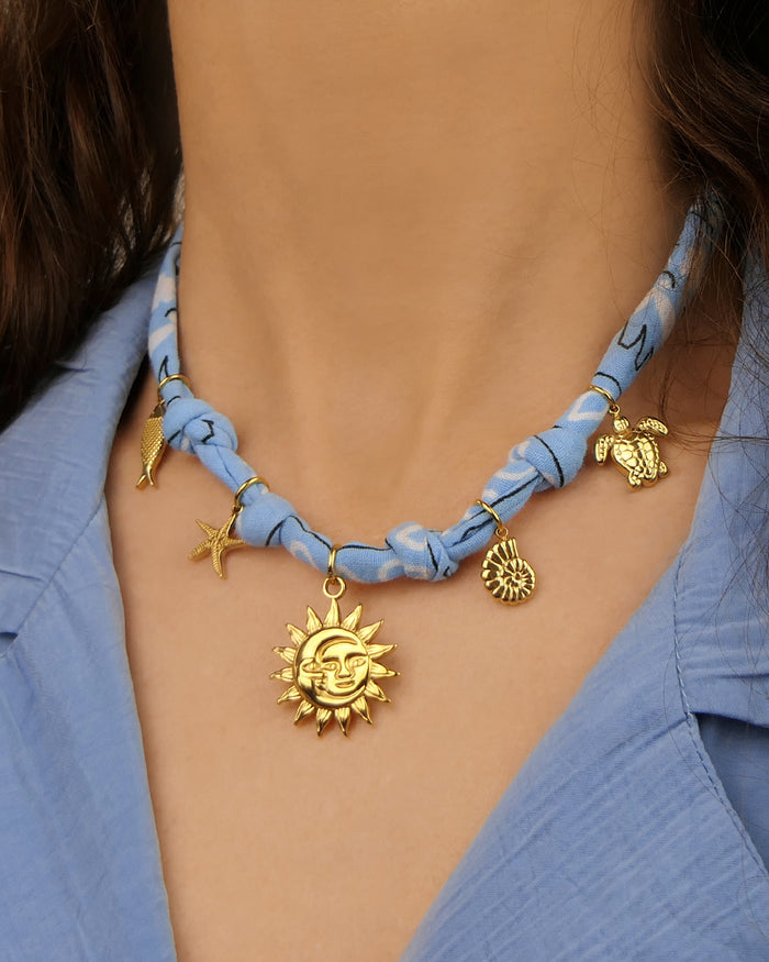 Collier Bandana - Bleu ciel