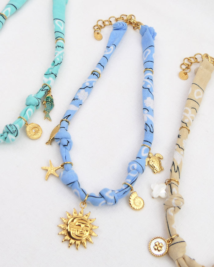 Collier Bandana - Bleu ciel