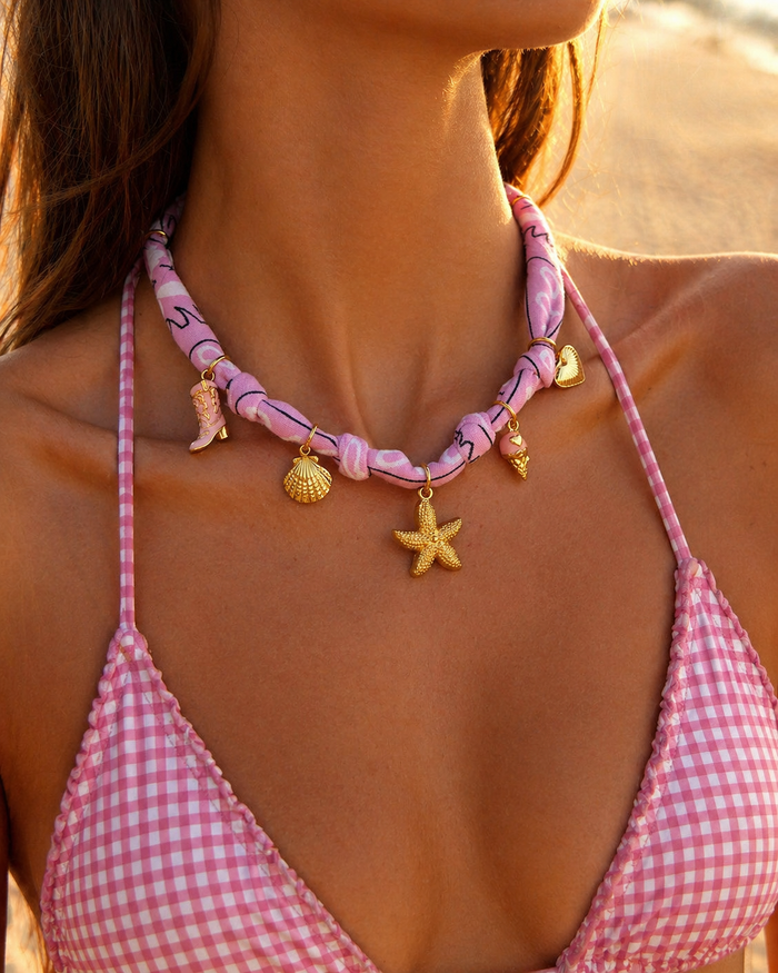 Collier Bandana - Rose