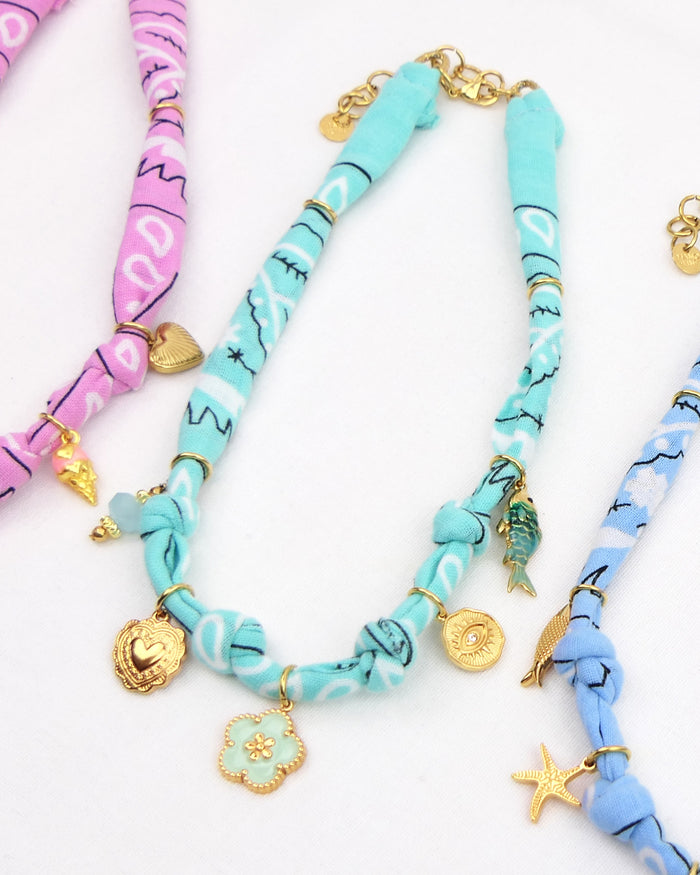 Collier Bandana - Vert aqua