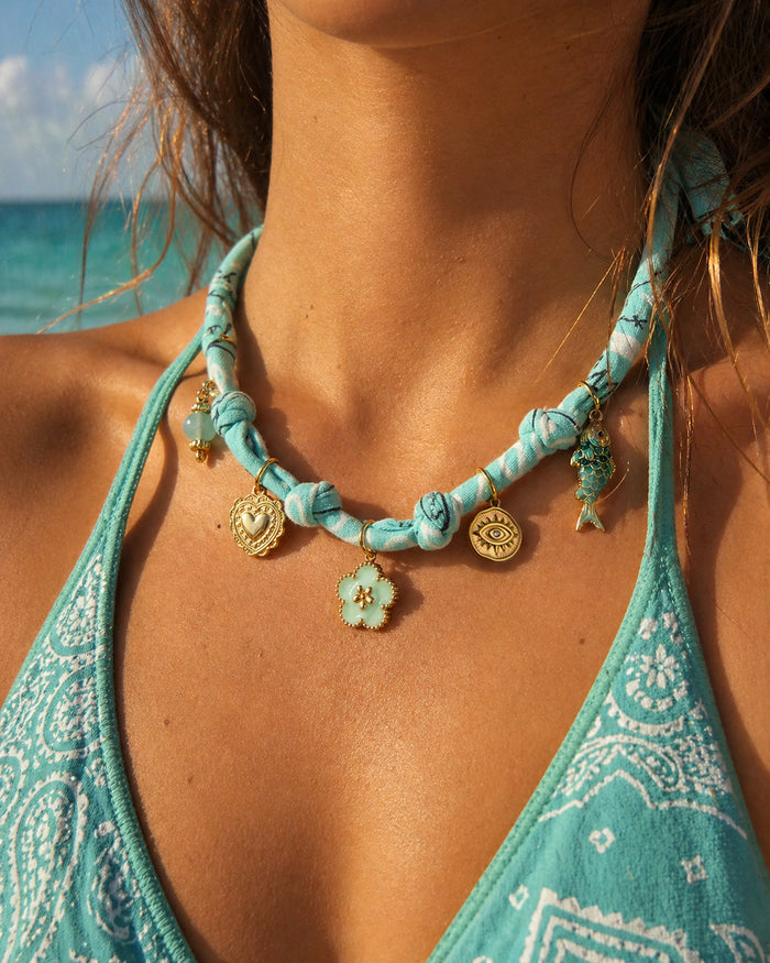 Collier Bandana - Vert aqua