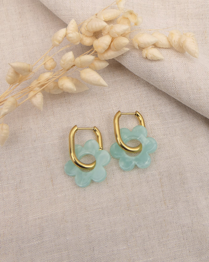 Boucles d'oreilles BINTOU - Vert menthe