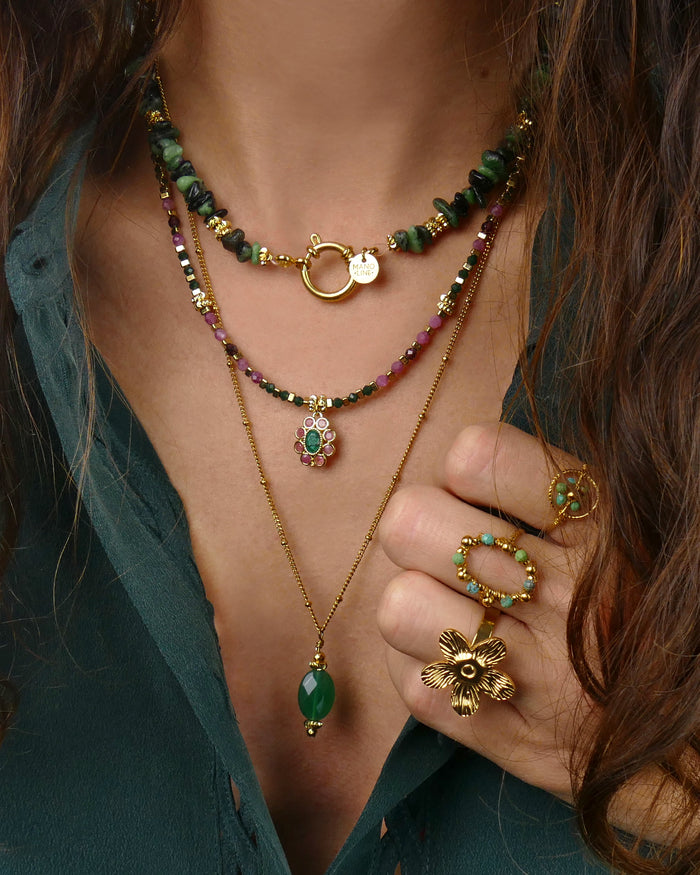 Collier BLISS - Vert Doré