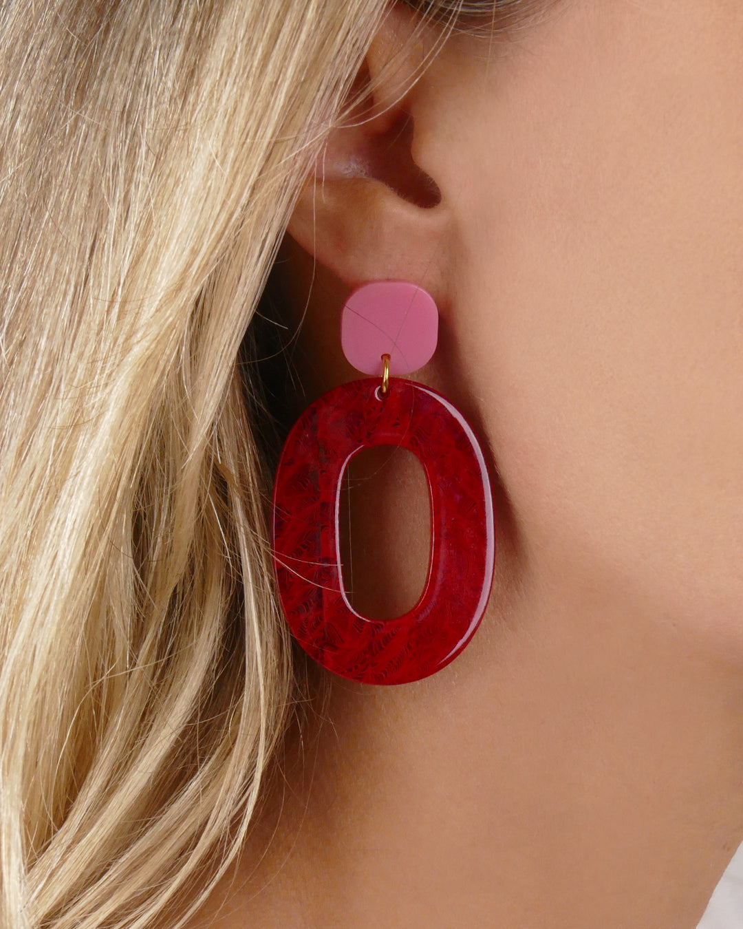 Boucles d'oreilles HOLY - Rouge