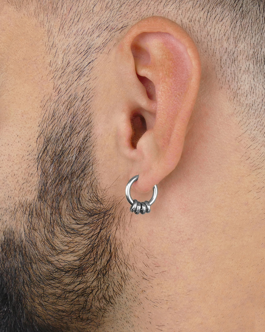 Boucle HOOP Anneaux Homme - Argenté