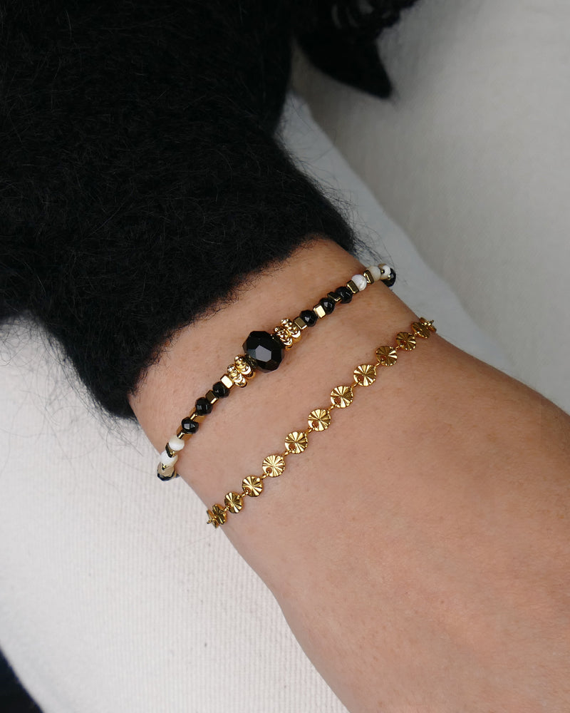 Bracelet INDIRA - Noir Doré