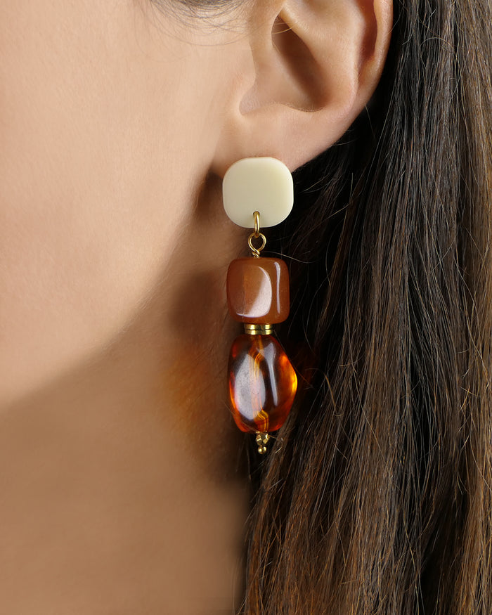 Boucles d'oreilles KALINDA - Marron