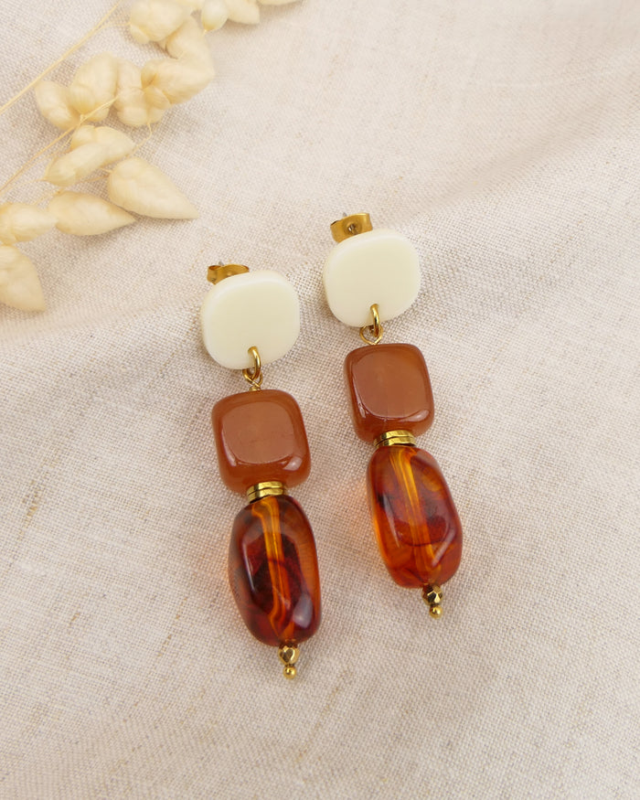 Boucles d'oreilles KALINDA - Marron