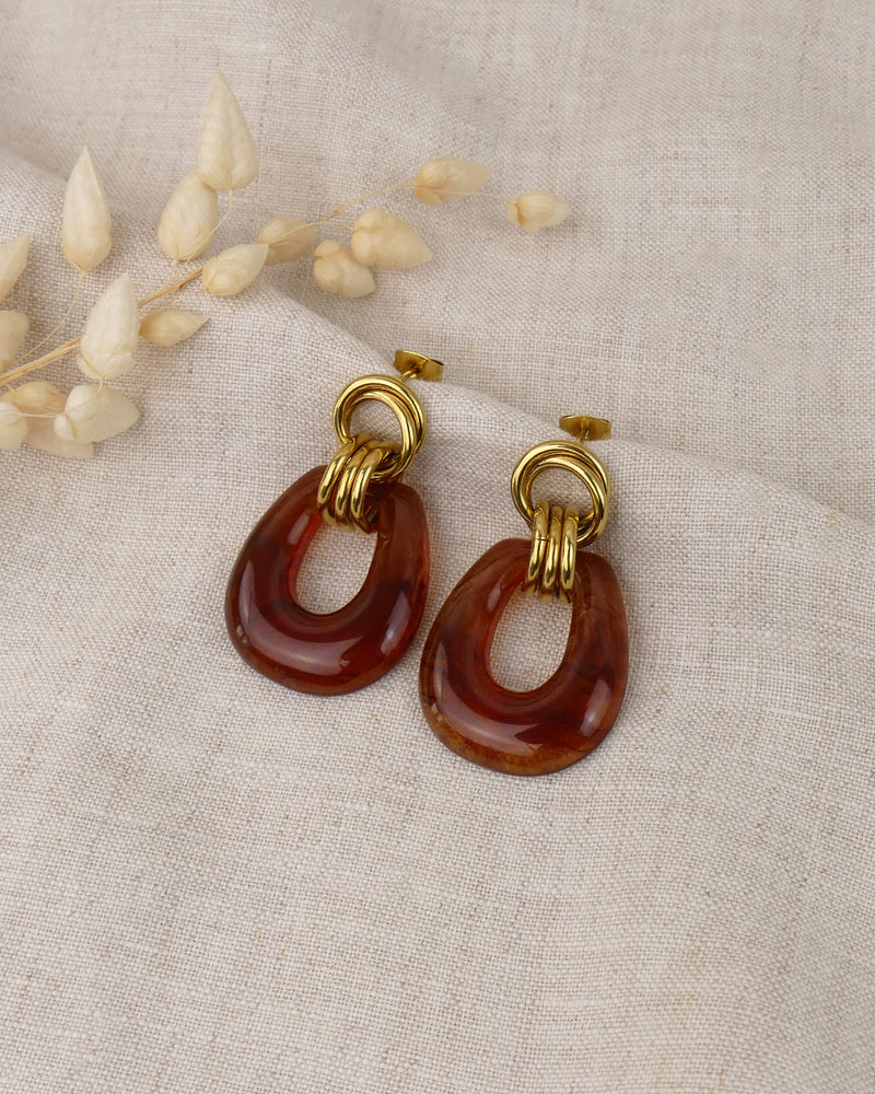 Boucles d'oreilles LUCIA - Marron