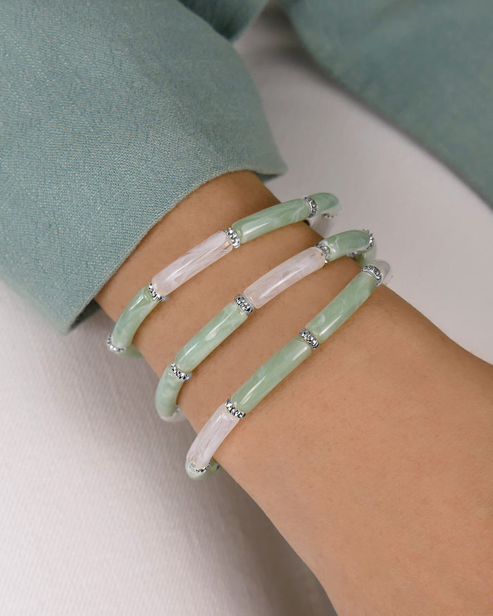 Bracelet MINI BOYA - Vert menthe Argenté