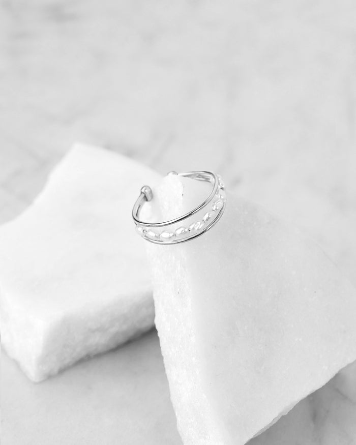 Bague MOLLY Blanche Argent