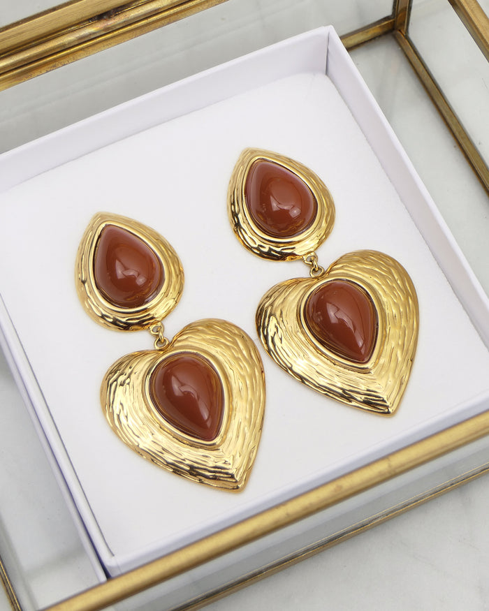 Boucles d'oreilles PAXTON - Marron