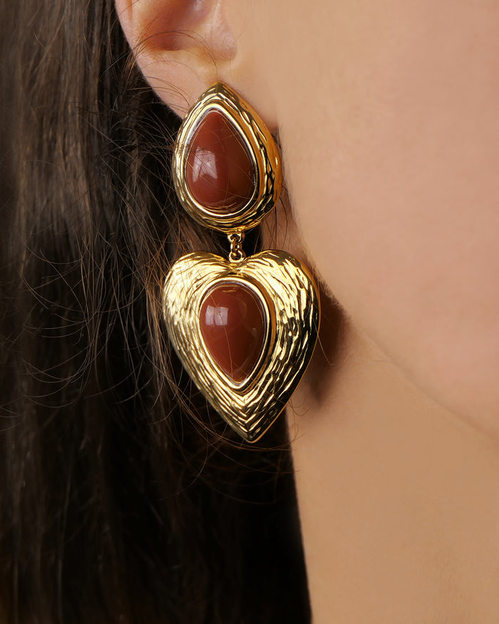 Boucles d'oreilles PAXTON - Marron