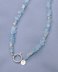 Collier TIAMO - Bleu Ciel Argenté