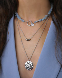 Collier TIAMO - Bleu Ciel Argenté