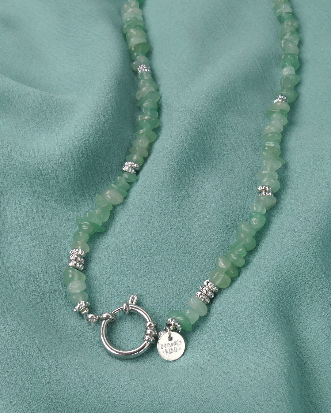 Collier TIAMO - Vert Menthe Argenté