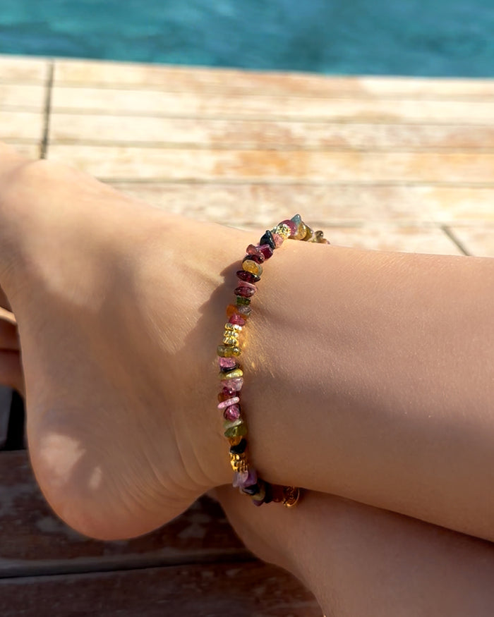 Bracelet de cheville TIAMO - Prune